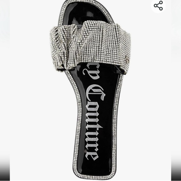 Juicy Couture Womens Yippy Rhinestone bling Glitter Sandal slides - Picture 3 of 4